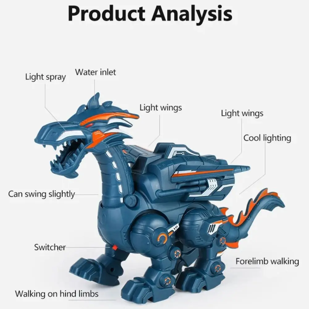 Modelo Animal, juguete en aerosol de dinosaurio eléctrico, pulverizador de agua interactivo, dragón, juguetes para niños, mecánico eléctrico