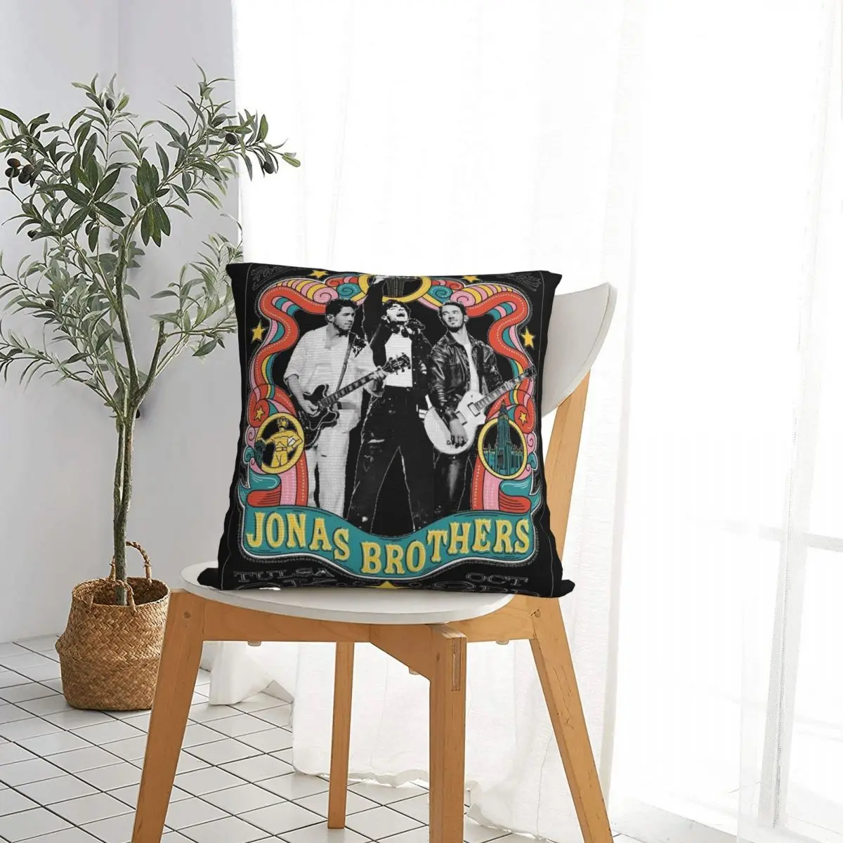 Jonas Brothers Tour Square Pillow Covers Sofa Pop Music Cushion Cover Cool Decorative Pillowcase 45*45