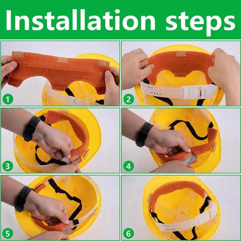2/6pcs Helmet Sweatbands Hard Hat Welding Sweat Band Cushion Sweatband Helmet Comforter Pad For Summer Headband Sweatband