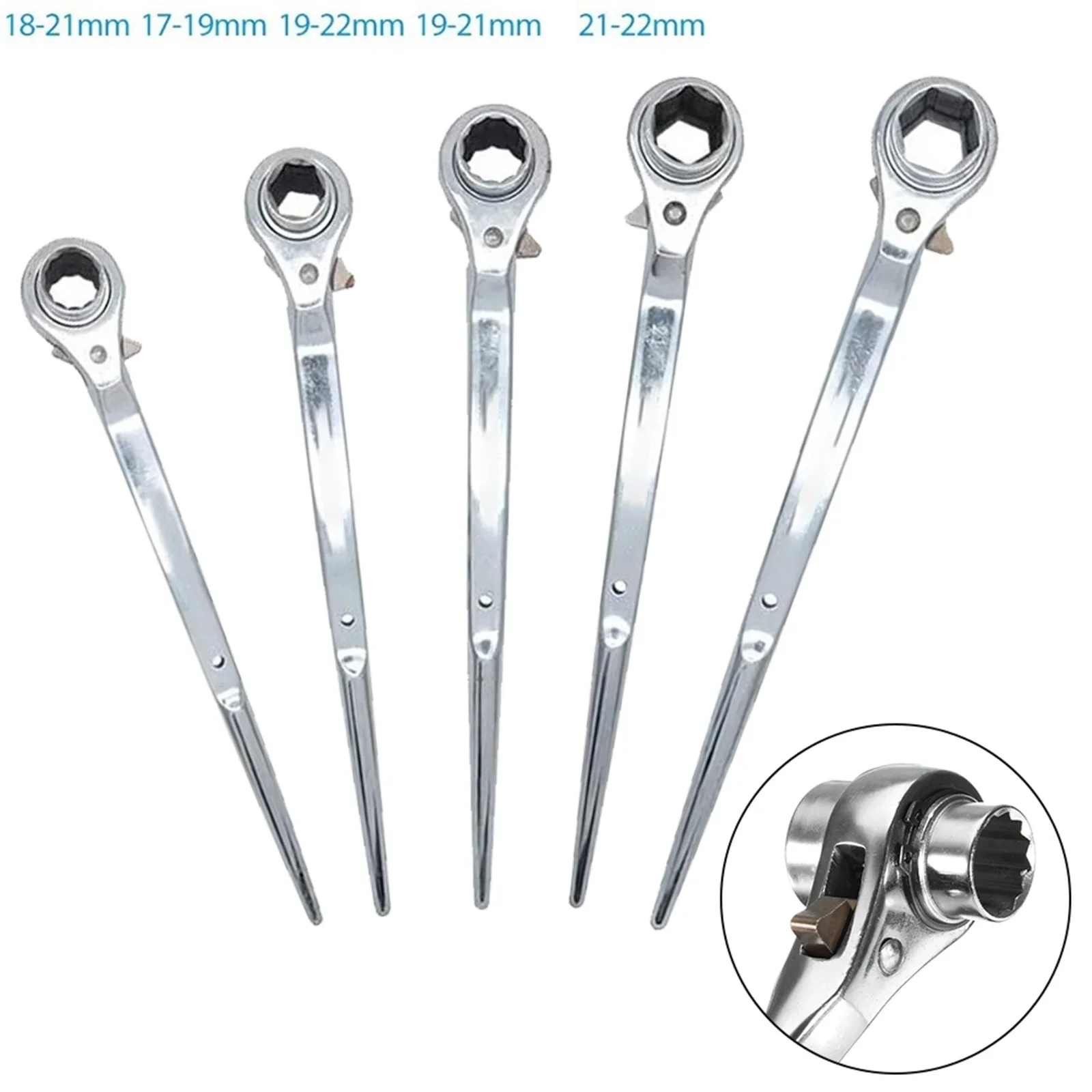 

1pcs Ratchet Wrench Head Plum Type Head End Socket Wrench 17-22mm Dual-Purpose Ratchet Wrench Steel Hand Tools