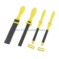 57QF 4Pcs Polishing Sandpaper Kits Sandpaper Flat File Wood Rasp File Set Sanding Paper Sand Tool with Plastic Stick