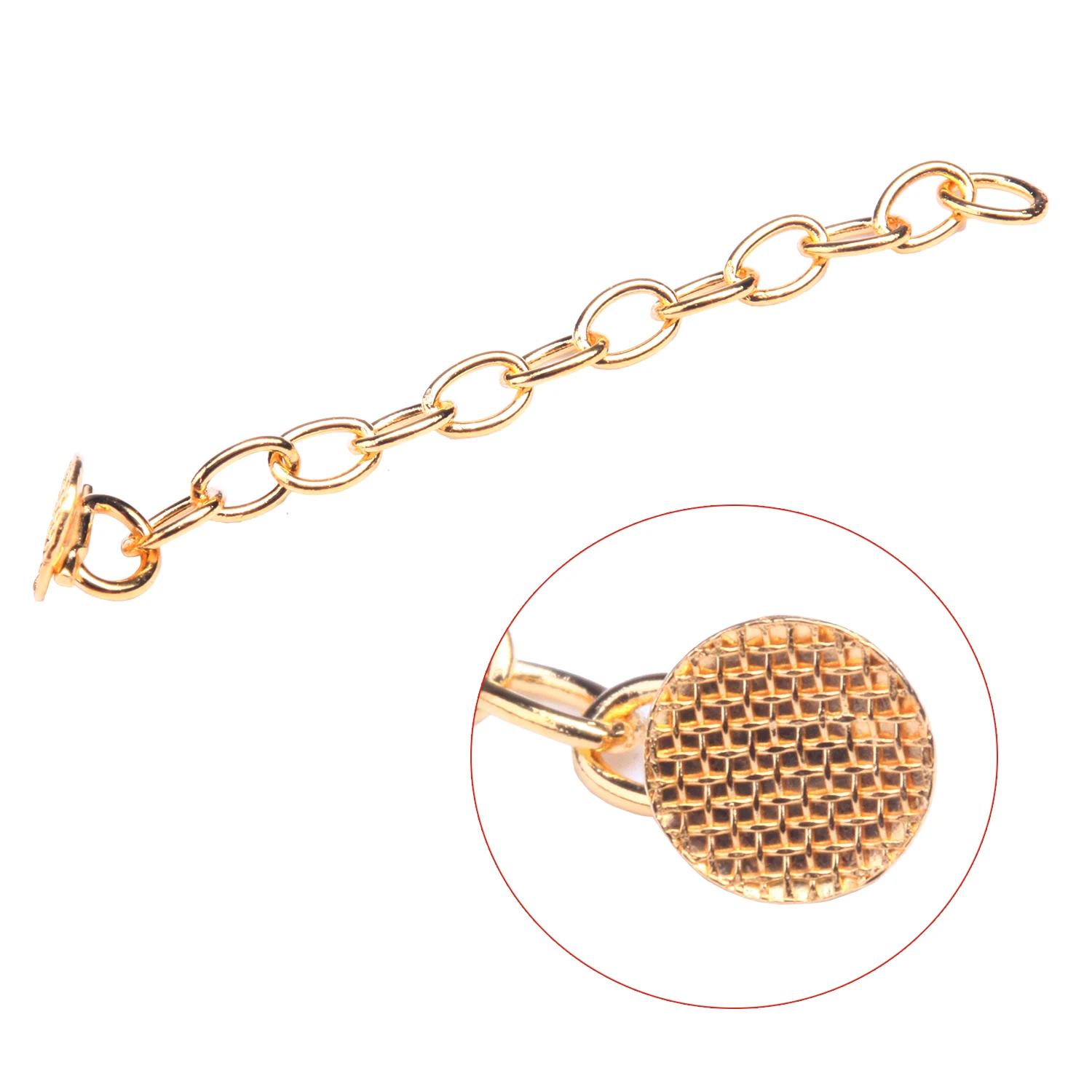 Azdent 2pcs/Pack Dental Orthodontics Lingual Traction Button  Chain Golden Round Acessorios Materials