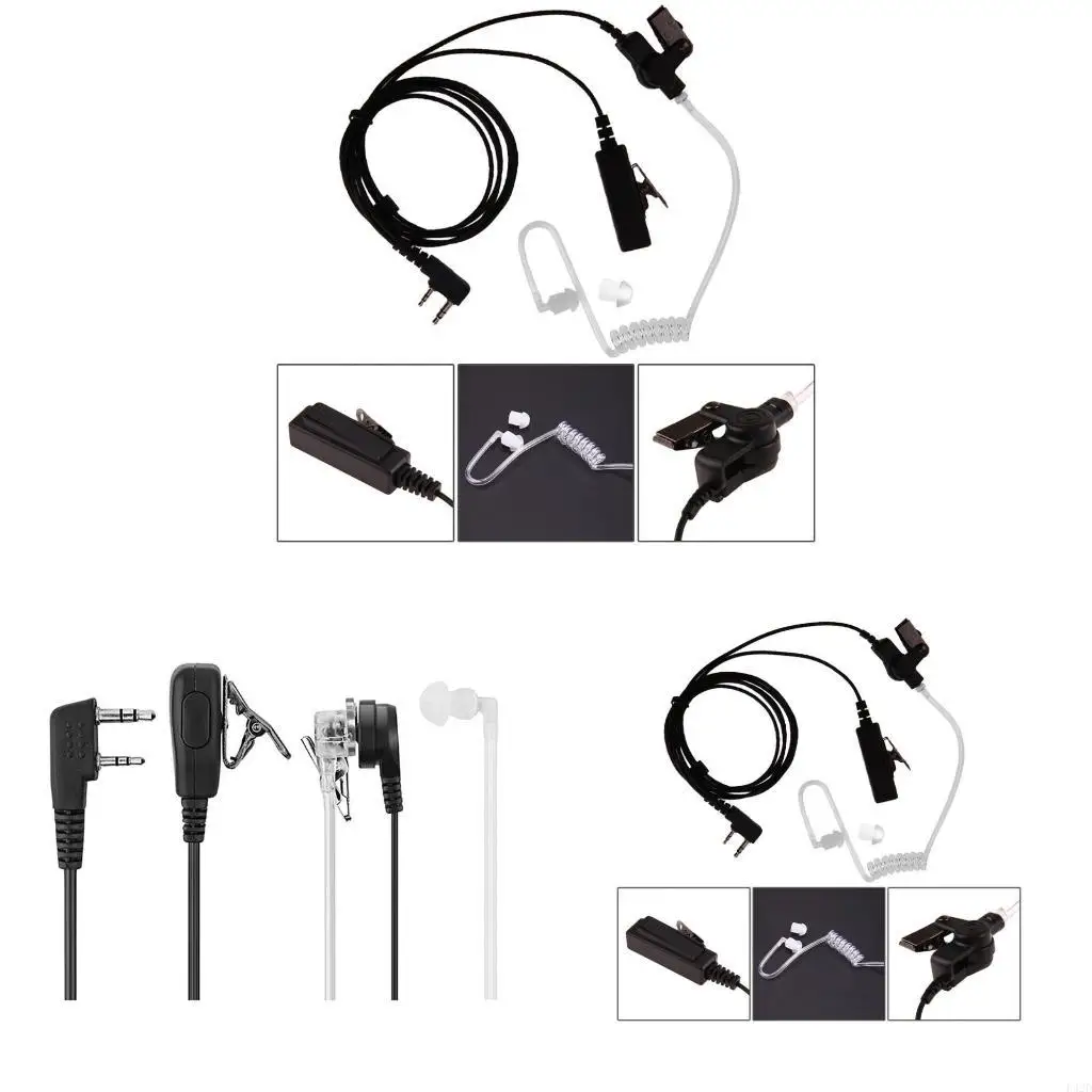 

F42D Walkie Talkies Earpiece with Mic 2 Pin AcousticTube forKenwood TYT UV-5R
