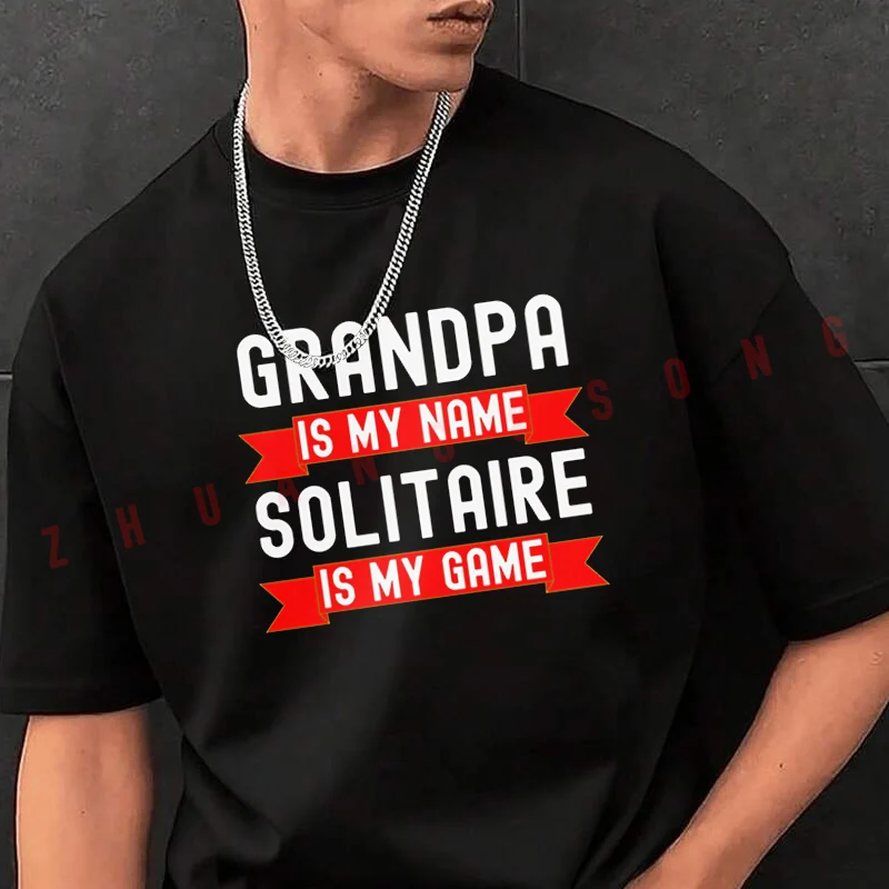 

Мужская модная футболка Grandpa Solitaire Game, повседневные модные футболки на лето, удобные топы с короткими рукавами