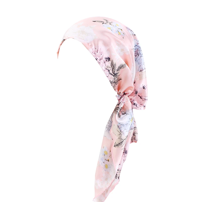 Women Printed Pre-tie Turban Headscarf Elastic Muslim Female Stretch Bandanas Islamic Hijab Cancer Chemo Caps Headwear Turbante