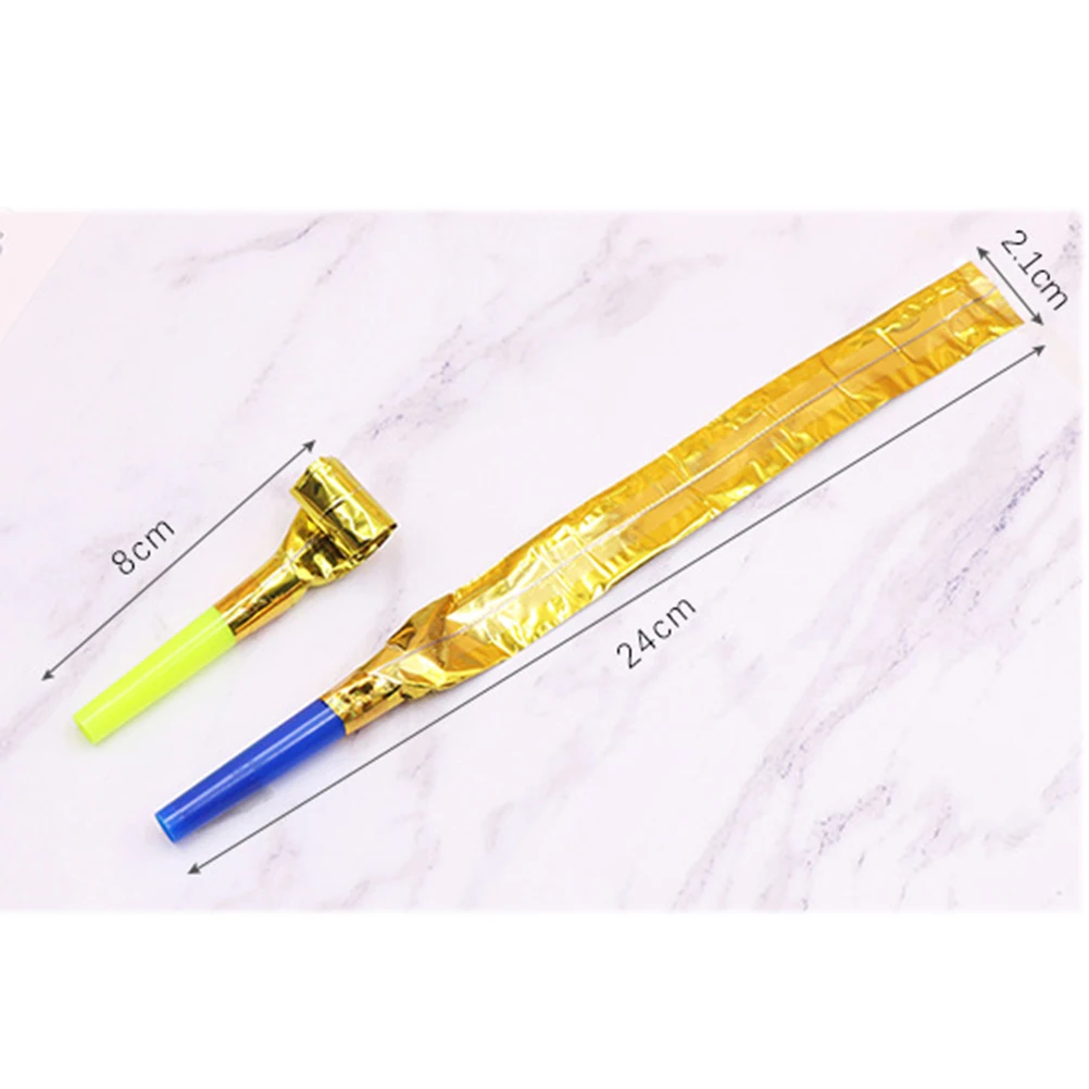 

100Pcs Party Whistles for Long Nose Blowing Noise Maker Ideal for Birthday Wedding Festival Party Favors Random Color