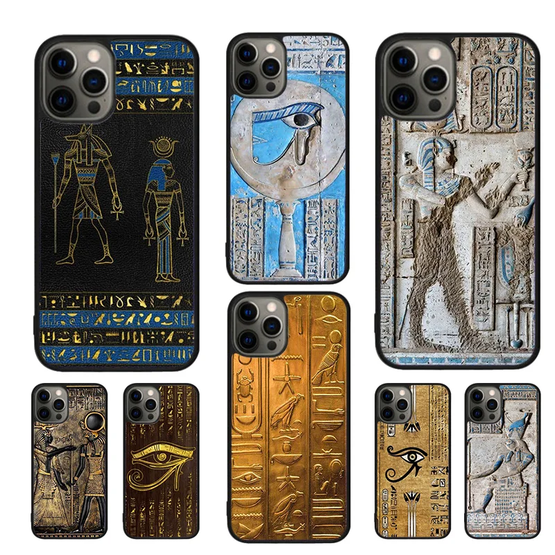 Sacred Eye of Horus Egypt Fresco Phone Case For iPhone 16 15 14 11 12 13 mini Pro  XR XS MAX Plus coque Cover Shell