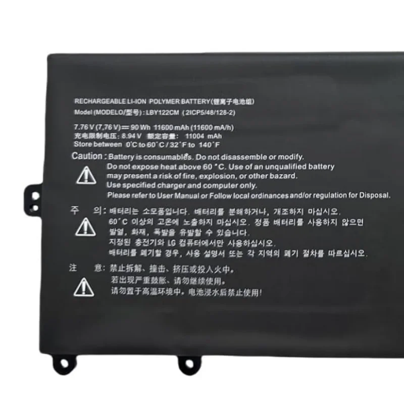 7.76V 90Wh New LBY122CM Laptop Battery For LG Gram 16Z90R 16Z90R-A 16Z90R-G 16Z90R-K 17Z90Q-G