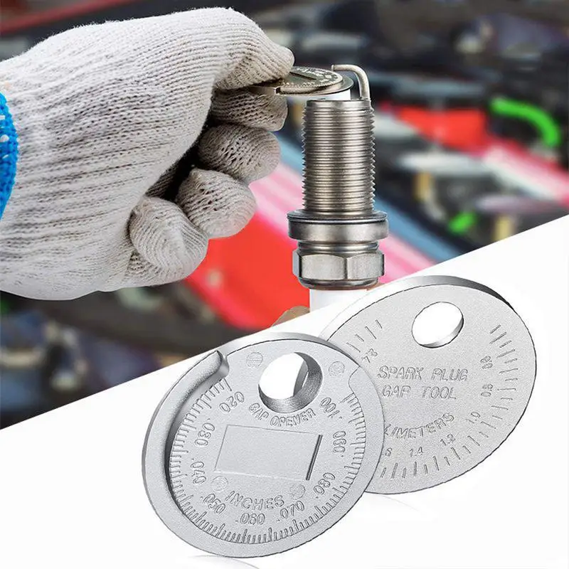 Zündkerze Lücke Gauge Münze-Typ Zündkerze Messwerkzeug Münze-Typ Zündkerze Tester Metall Auto Zubehör Für Motorrad