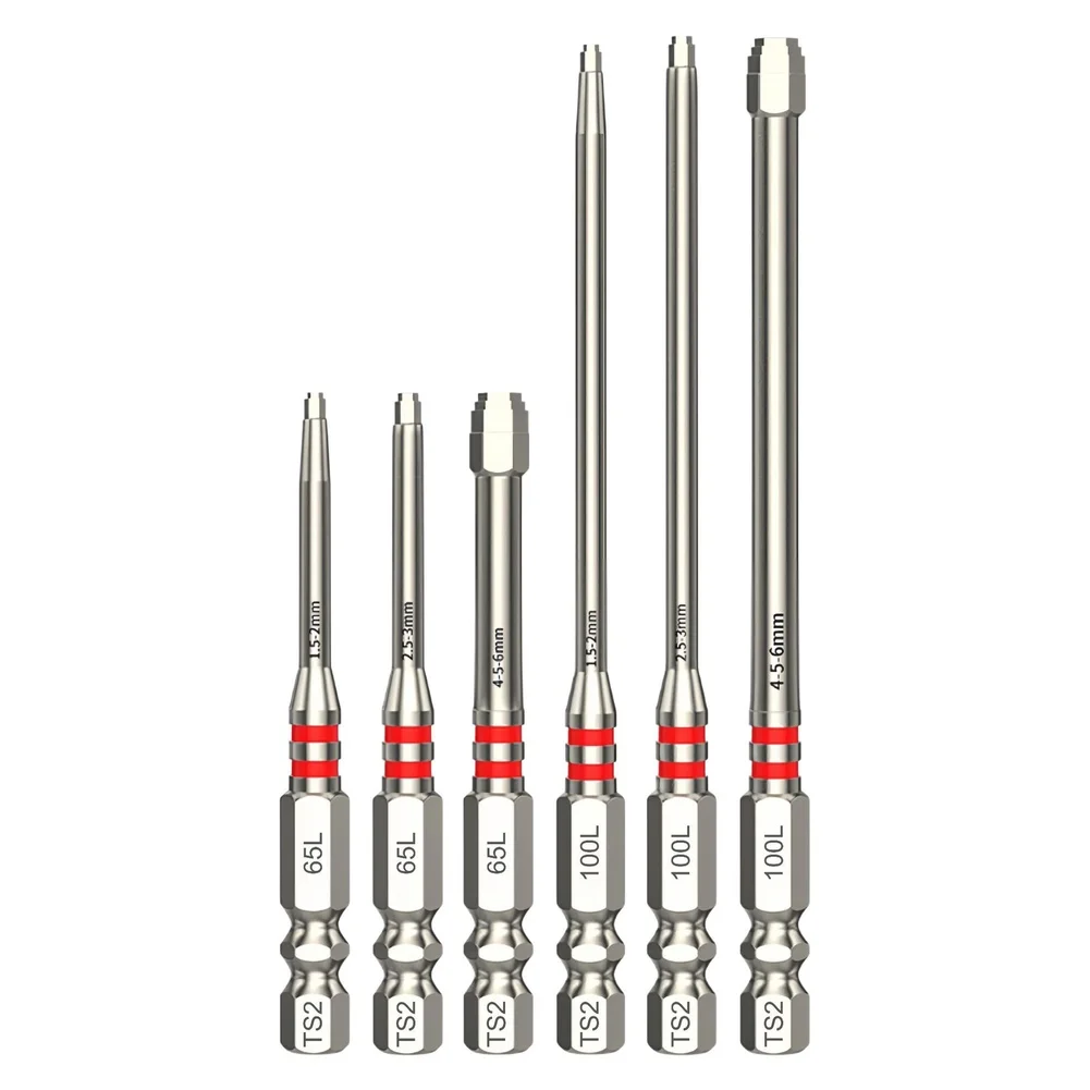 1pc/3pcs 65/100mm Length Screwdriver Bits With Magnetic Hex Shank Pagoda-Shaped For Electric Drills And Wrenches