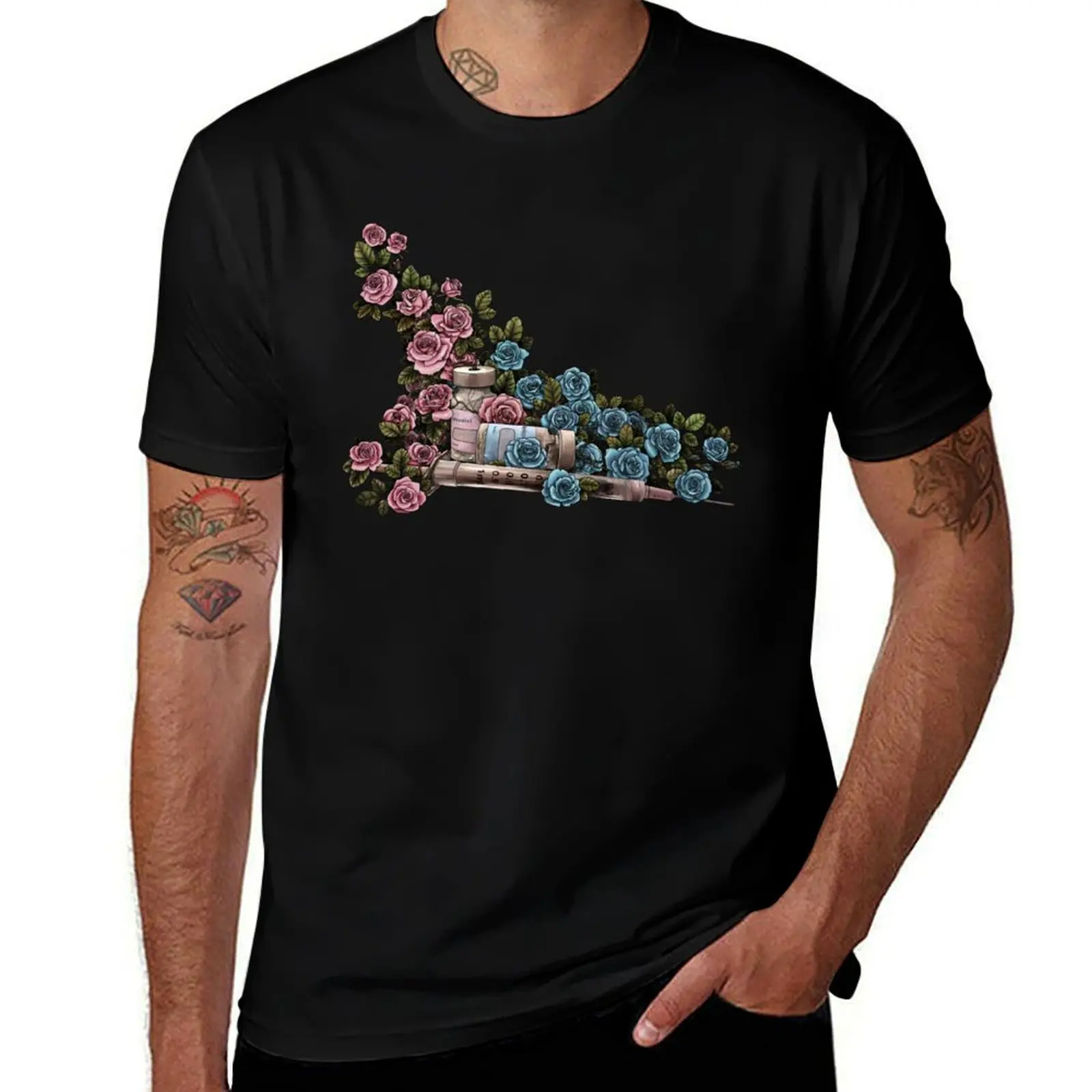 Roses Bloom New Life T-Shirt Modern Style Print T-Shirt