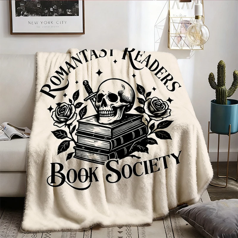 Fantasy Readers Colors Flannel Blanket, Bookish Dragon Romantasy Unisex Flannel Blanket, Book Lover Gift