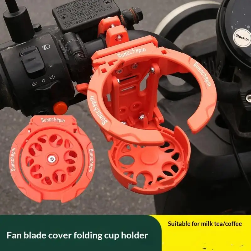Motorcycle Foldable Cup Holder Anti-Shake Adjustable Drink Holder Mount Lightweight for Bike ATV Scooter Handlebar Outdoor Use
