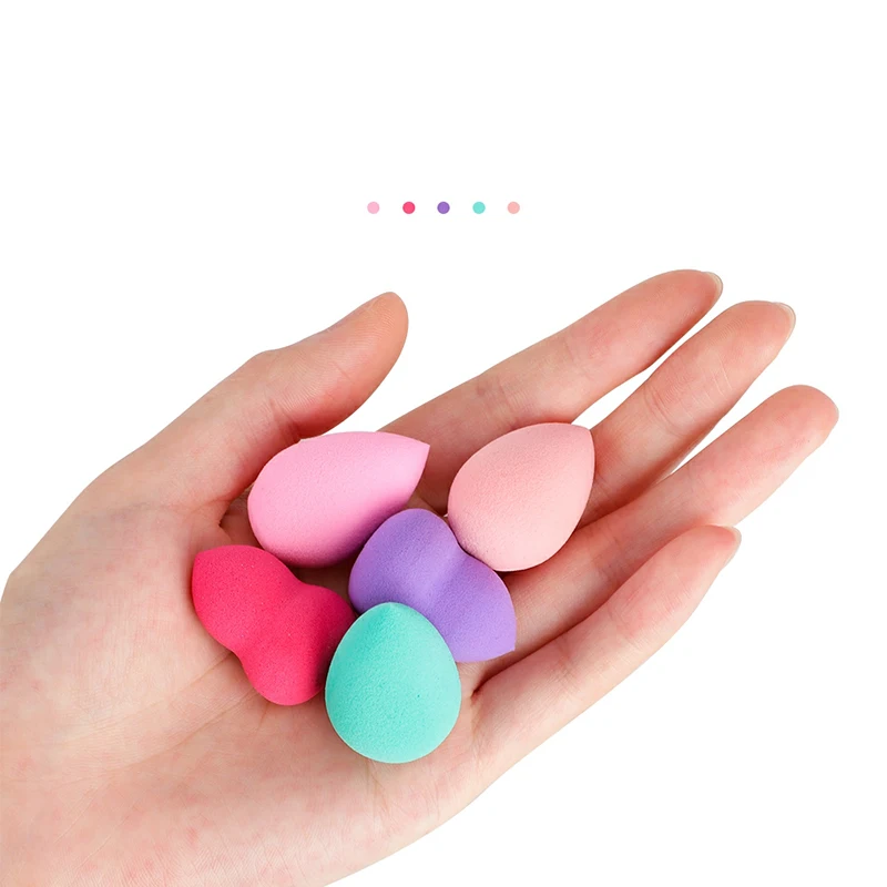 2Pcs Mini Beauty Egg Gourd Water Drop Puff Makeup Puff Set Colorful Cushion Cosmetic Sponge Tool Wet and Dry Use Accessories