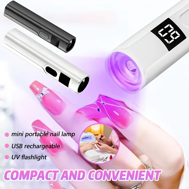 

Портативная ручная УФ-лампа для гелевых ногтей Мини-УФ-лампа для гелевых ногтей Беспроводная перезаряжаемая мини-лампа для ногтей для быстроотверждения геля