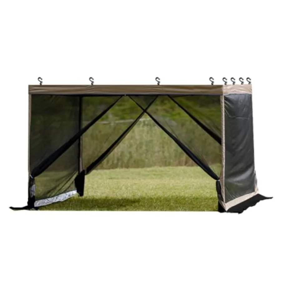 

10x10 Mosquito Netting for Straight Leg Canopy, Pop up Tent Mesh Screen Side Walls, with Zipper Door and Widen Wind Deflector,