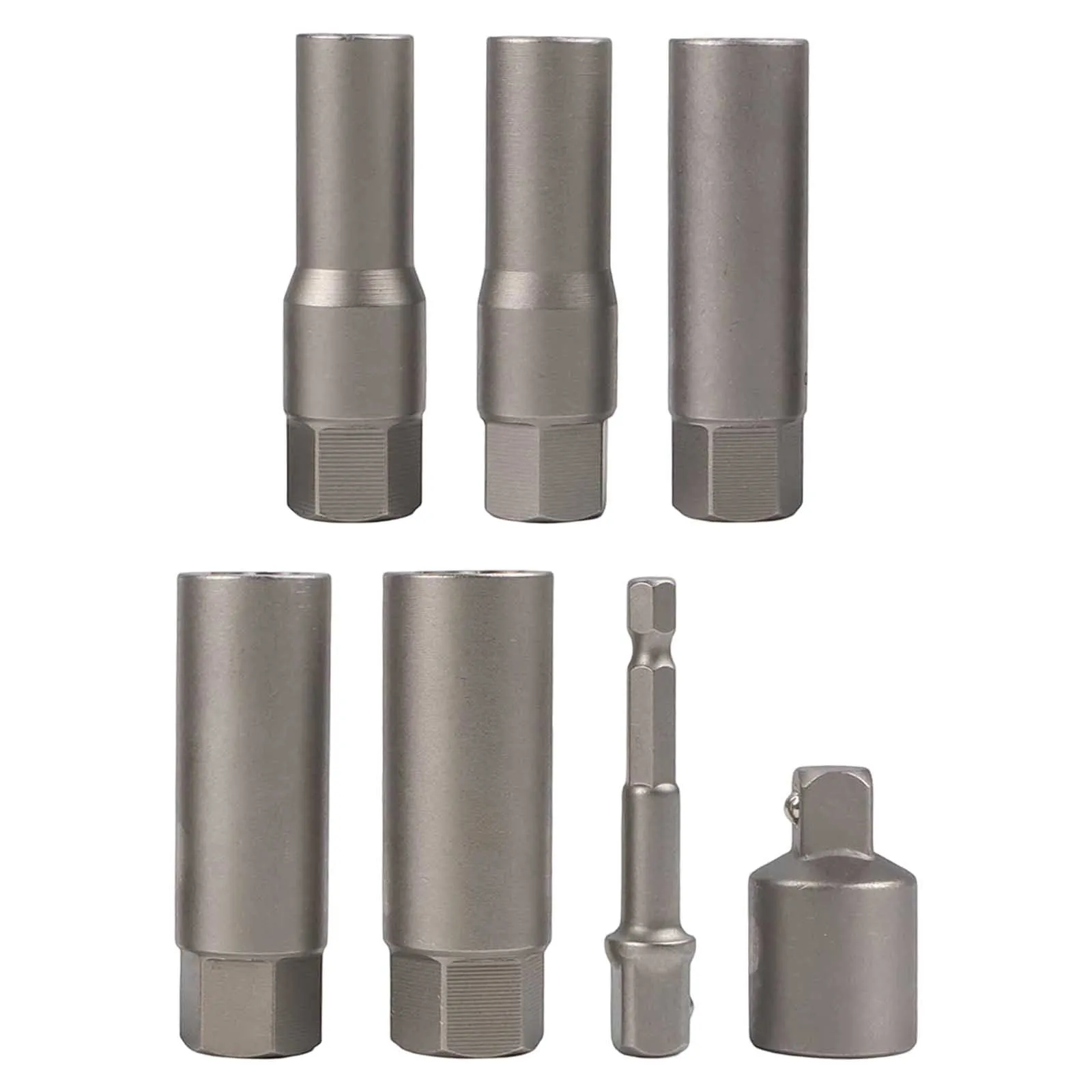 7 11Pc Cr-Mo Steel Deep Socket Extractor Set For Broken Damaged Wheel Nut Bolt Stud Remover With 3/8 Inch Drive Adapter Tool Kit