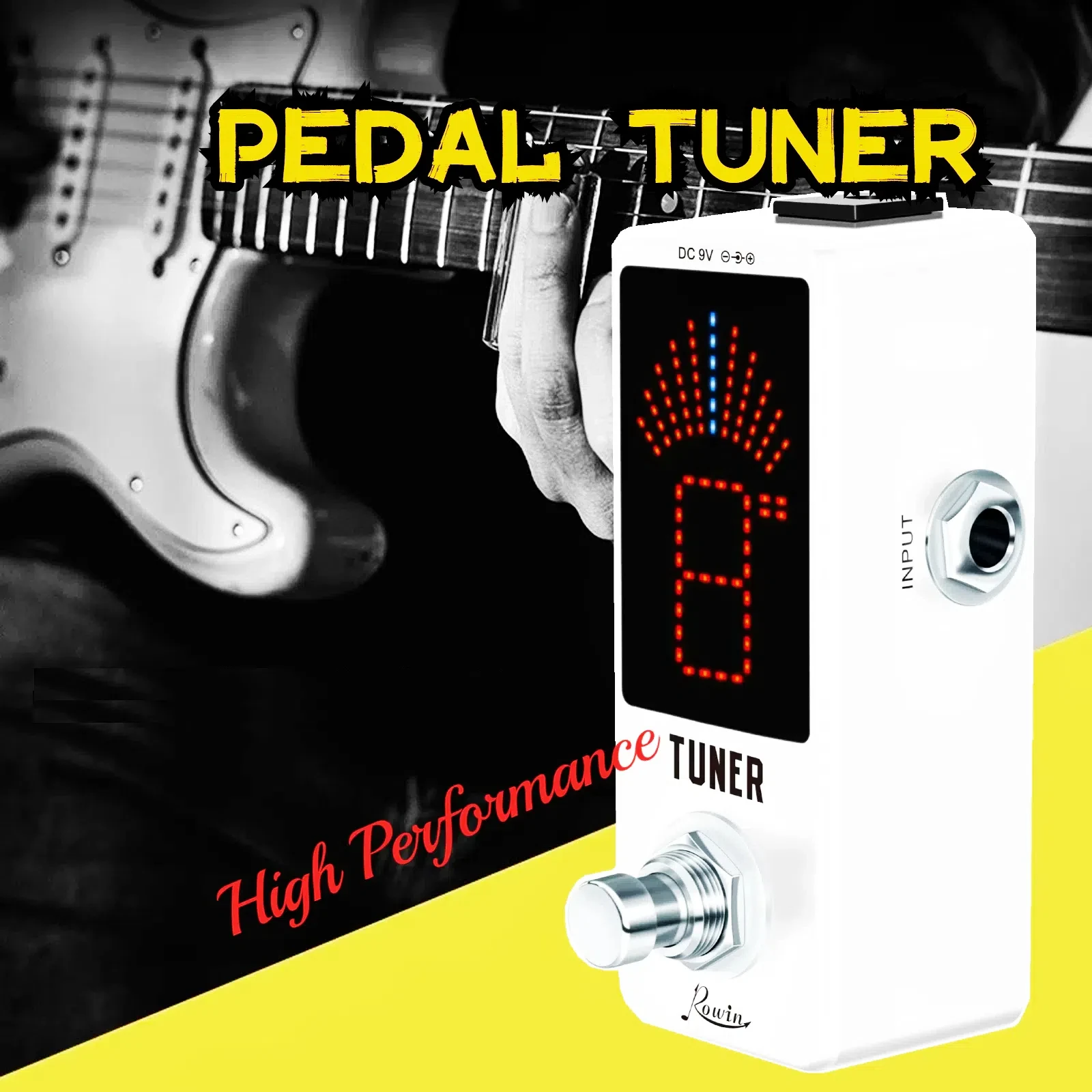 Rowin Tuner Pedal Chromatic Guitar Tuning Pedal  High Precision with Pitch Indicator for Guitar  Bass True Bypass LT-910 image 3