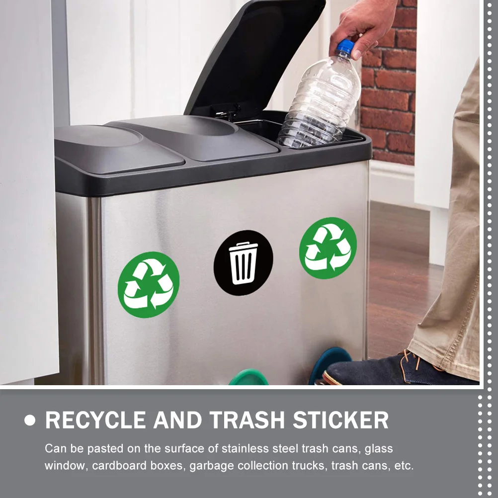 

1Set Waste Sorting Stickers Reusable PVC Trash Can Decals Clear Recycling Labels for Garbage Classification in Public Places