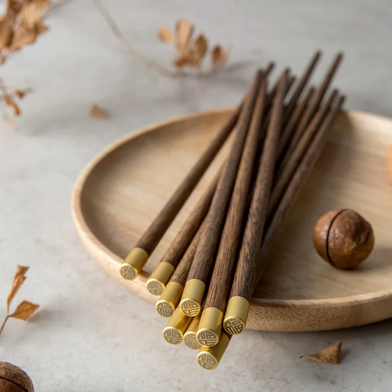 2026 Wholesale High-grade Wooden Chopsticks Wax-free And Unlacquered Round Wood Household Or Gift Chinese Style Chopsticks