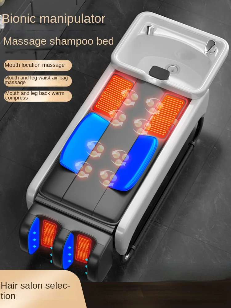 Fully automatic multi-functional electric full body massage shampoo bed