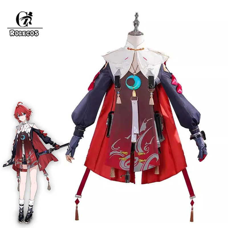 

ROLECOS Game Wuthering Waves Danjin Cosplay Costume Scarlet Shade Midnight Ranger Danjin Dress Women Halloween Party Outfit