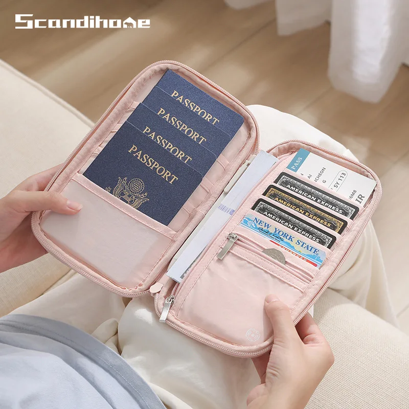 محفظة سفر لحامل جواز السفر بتقنية تحديد الهوية بموجات الراديو، فتحات بطاقات متينة مضادة للسرقة، حافظة واقية، منظم سفر للرحلات الجوية للنساء والرجال