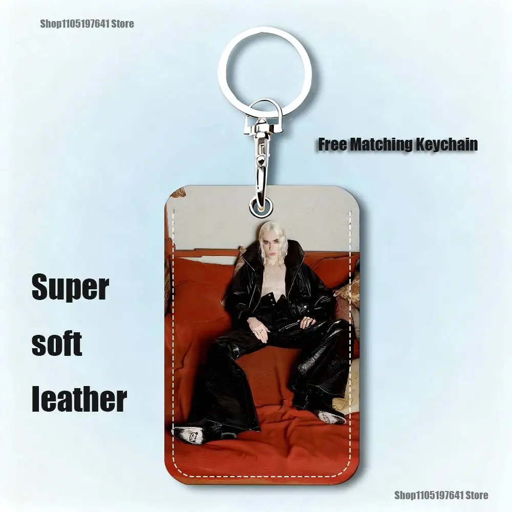 2hollis 2 poster boy Pattern 1Pc PU Leather Card Holder Keychain Key Ring Door Lock Access Tags ID Card Case Keychain Card