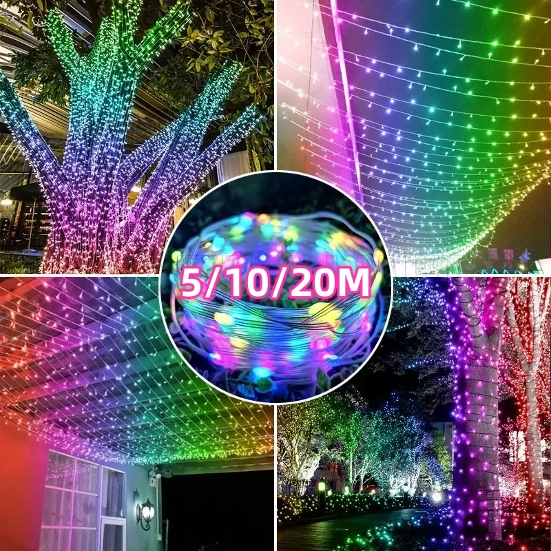Pixel LED light string with Bluetooth app to control music function DC5v 5/10/20M fairy light for door and window decoration