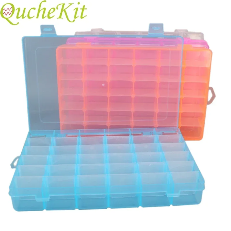 36 Grid Adjustable Plastic Storage Box Transparent Jewelry Box Earring Bead Screw Holder Case Sewing Storage Organizer Container