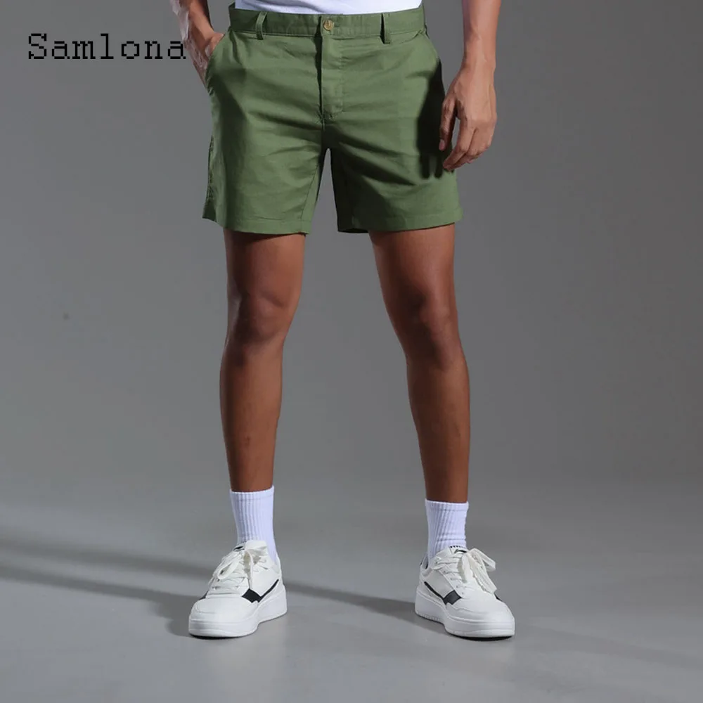 Mens Vintage Cotton Shorts Bottoms 2024 America and Europe Style Casual Beach Short Hotpants Solid White Button Fly Shorts New