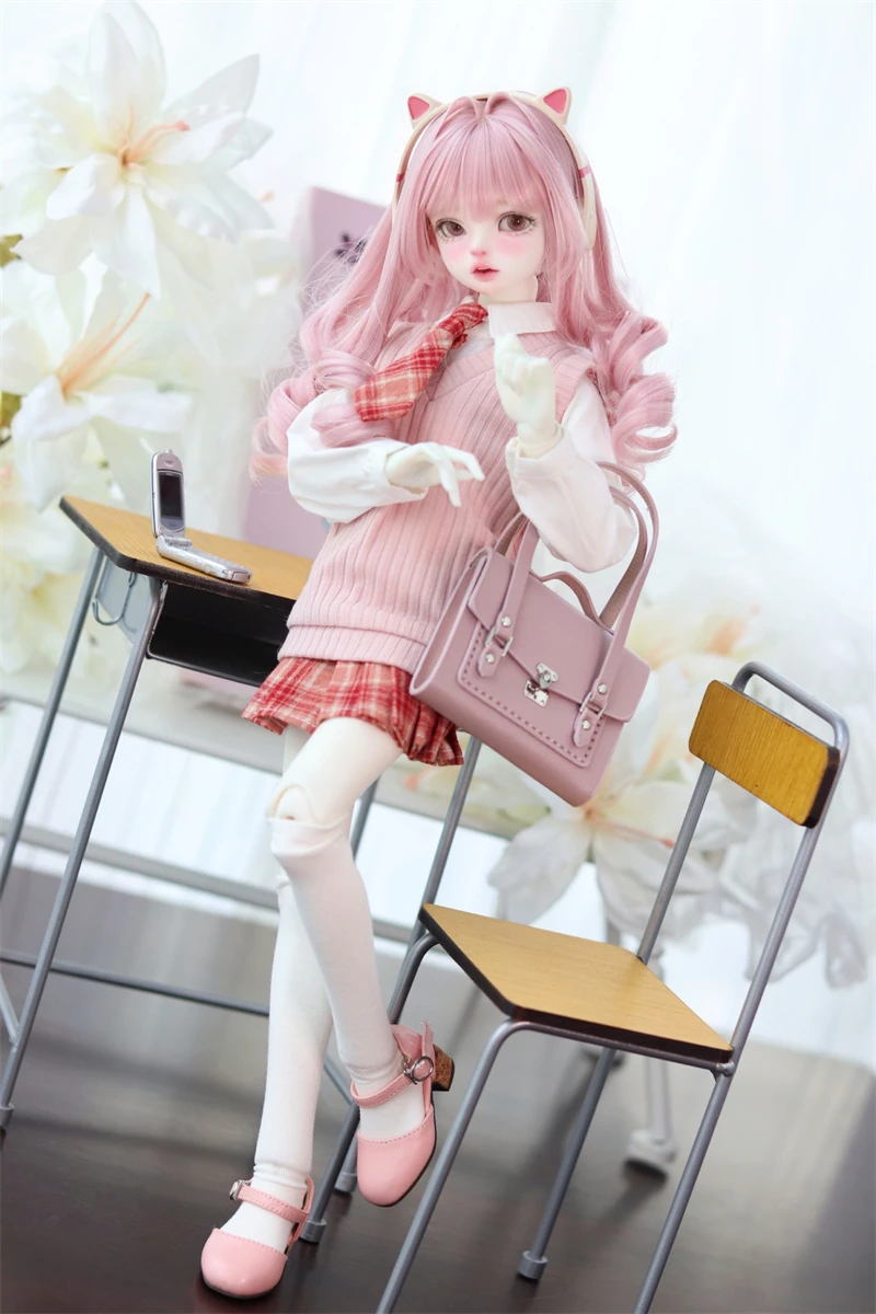 

BJD doll clothes suitable for 1/4 size Pink college style clothes set doll accessories