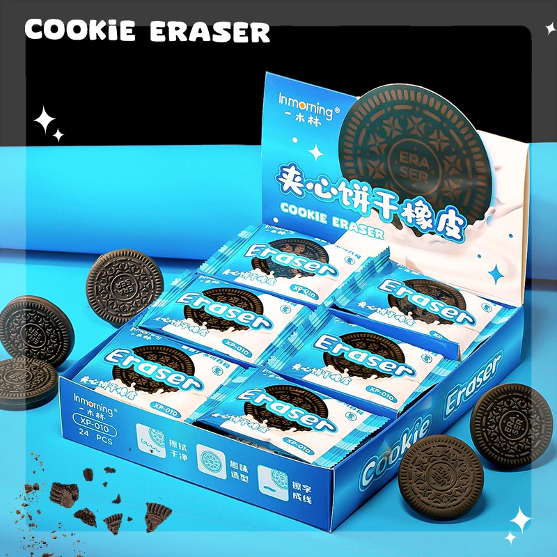 papeterie kawaii Accessoires de retour à l'école, fournitures de bureau, dessin de choses mignonnes, gommes amusantes, gomme à biscuits Papeterie esthétique