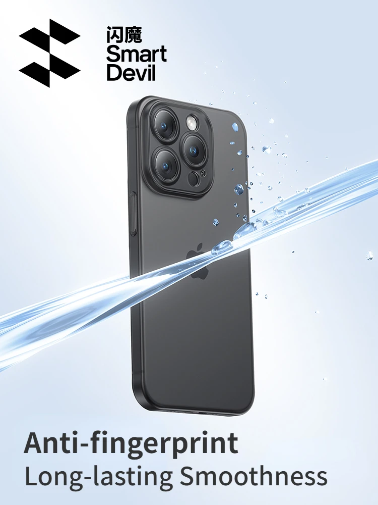 SmartDevil Ultra-thin Matte Phone Case for iPhone 15Pro Max 15 Anti-fall Phone Protect Shell Cover with Tempered Glass