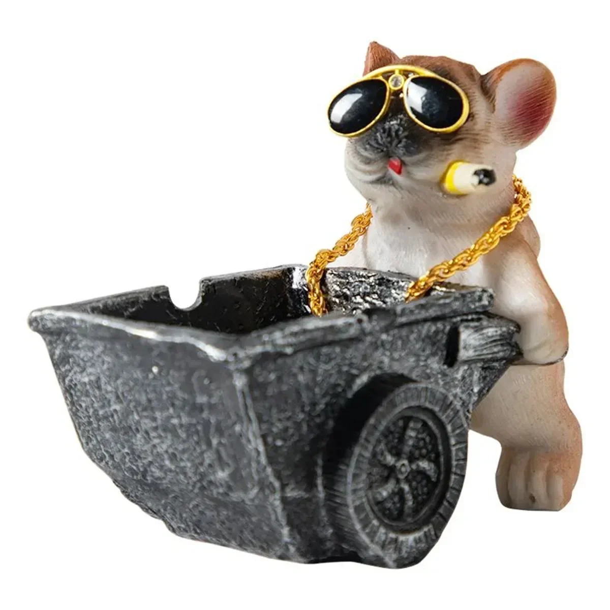 Cute Funny Ashtray Thug Dog Resin Creative Decor Ashtray Ash Tray Cigar Ashtray Smoking Boyfriend Gift Home Accessories