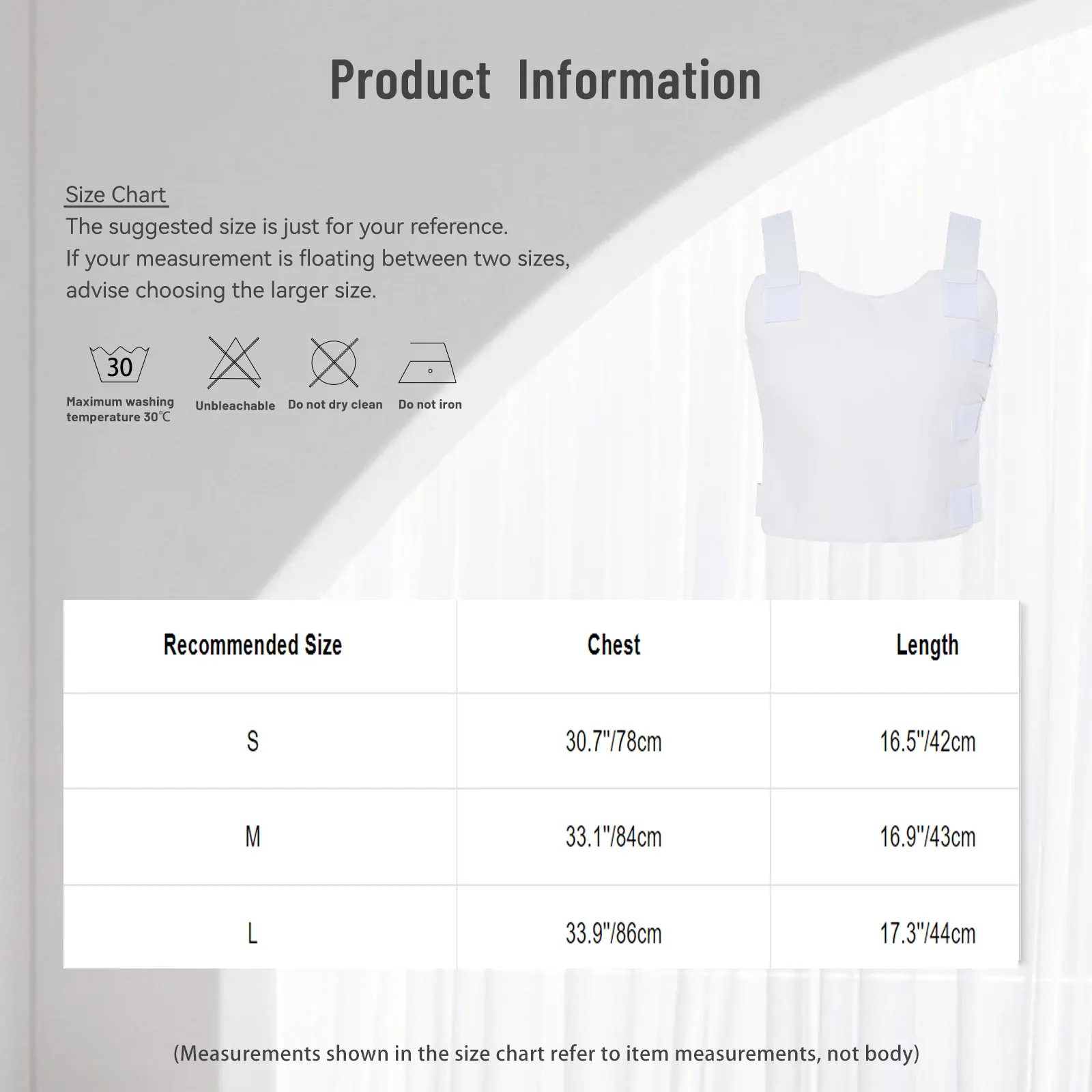 Unisex Adults Post Surgery Chest Support Vest Elastic Straps with Hook-loop Closure Padded Chest Compression Wrap for Recovery