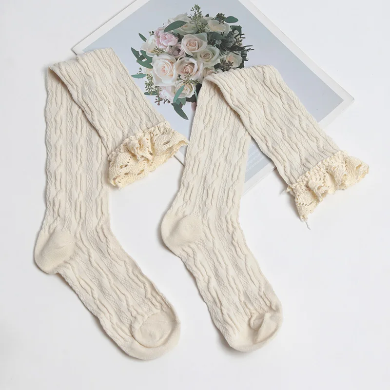 

Spring Autumn Knee Length Stockings for Women Pile Socks Fashion Girls JK Slimming Leg Warmer Boots Socks Japanese Cute Style