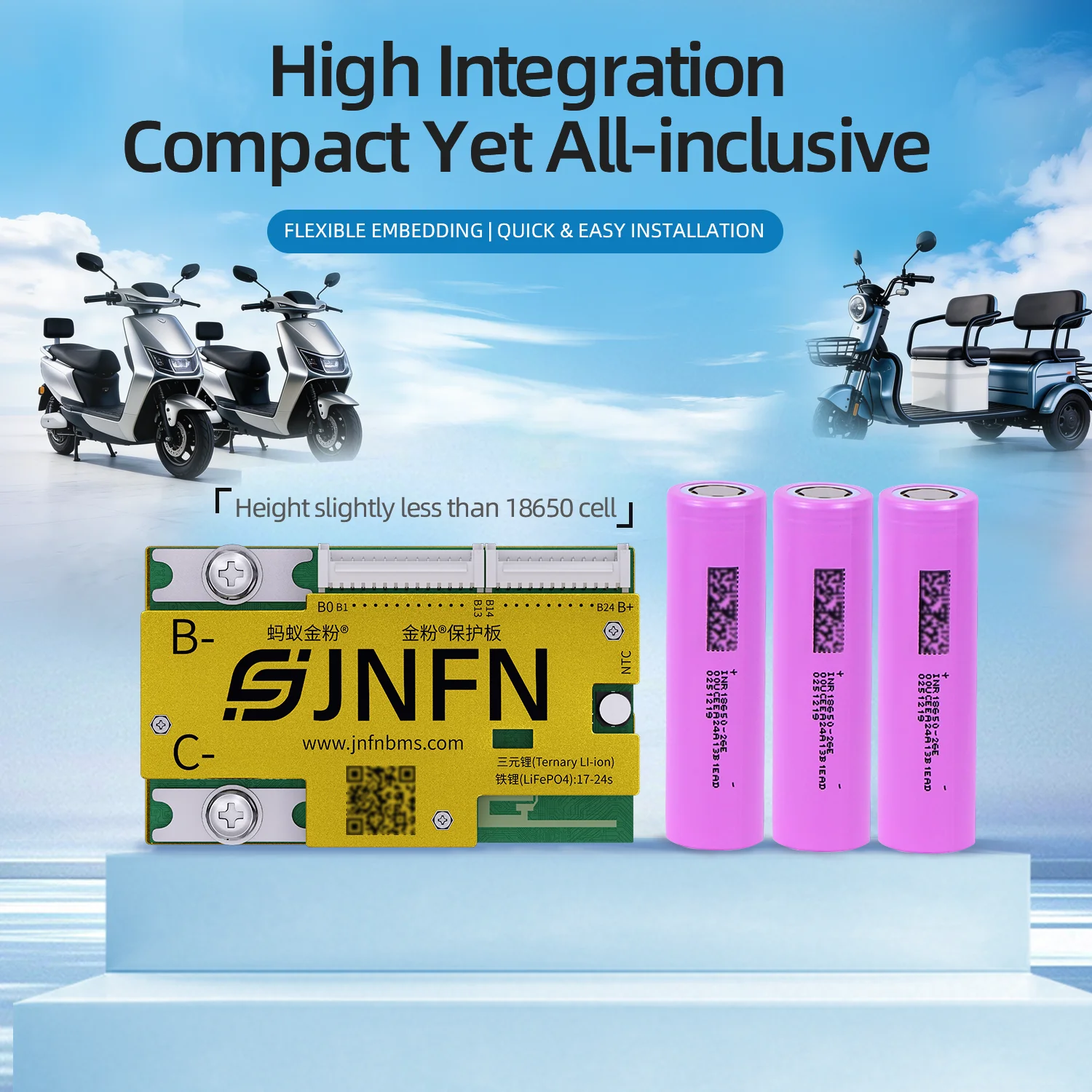 ANT BMS 17S 18S 20S 24S 60V 72V 84V Lifepo4 Li-ion Smart BMS 40A 60A 80A 100A for Electric Scooter Lithium Battery view 5