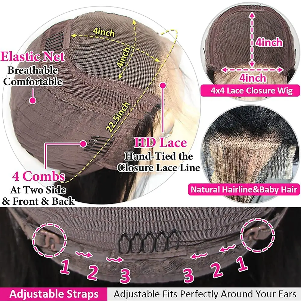 Peruki z włosów naturalnych o gęstości 250, bez kleju, kręcone, peruki z głębokimi falami, peruki z koronką HD 4x4 5x5, wstępnie wyskubane, brazylijskie peruki dla kobiet.