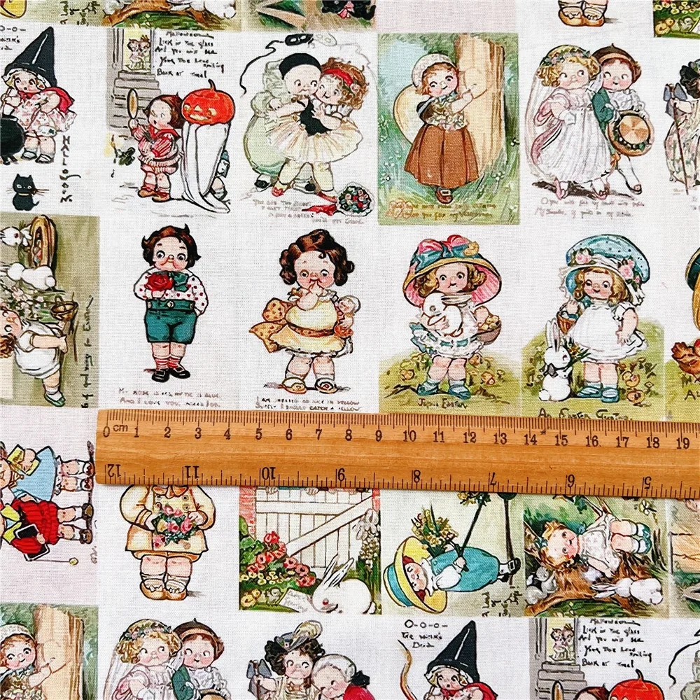 Retro Tomato soup doll vintage 100% cotton fabric ,Patchwork Cloth,DIY Sewing Quilting Material For Baby skirt clothes