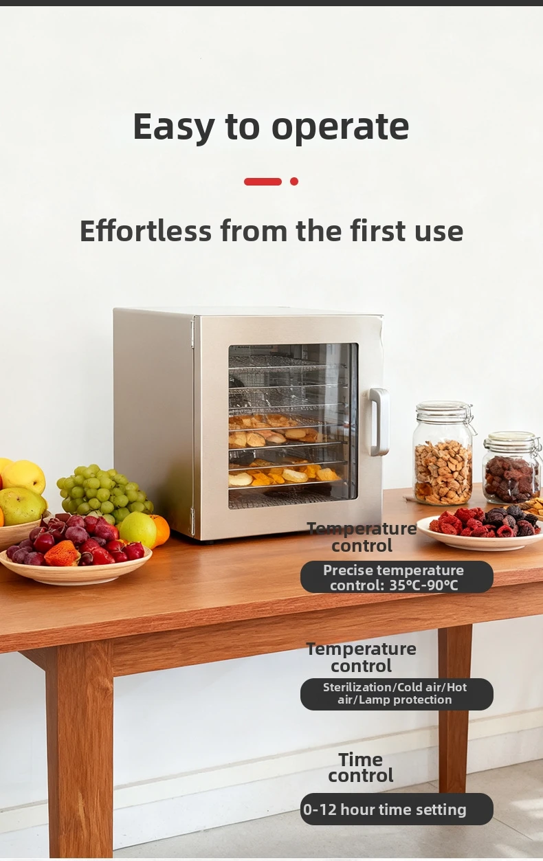 8-stufiger Lebensmittel-Dehydrator für den Hausgebrauch, kommerzieller Trockner für Haustiersnacks & Babynahrung, Obst-/Gemüse-/Fleischkonservierer mit Timer – Detail 6