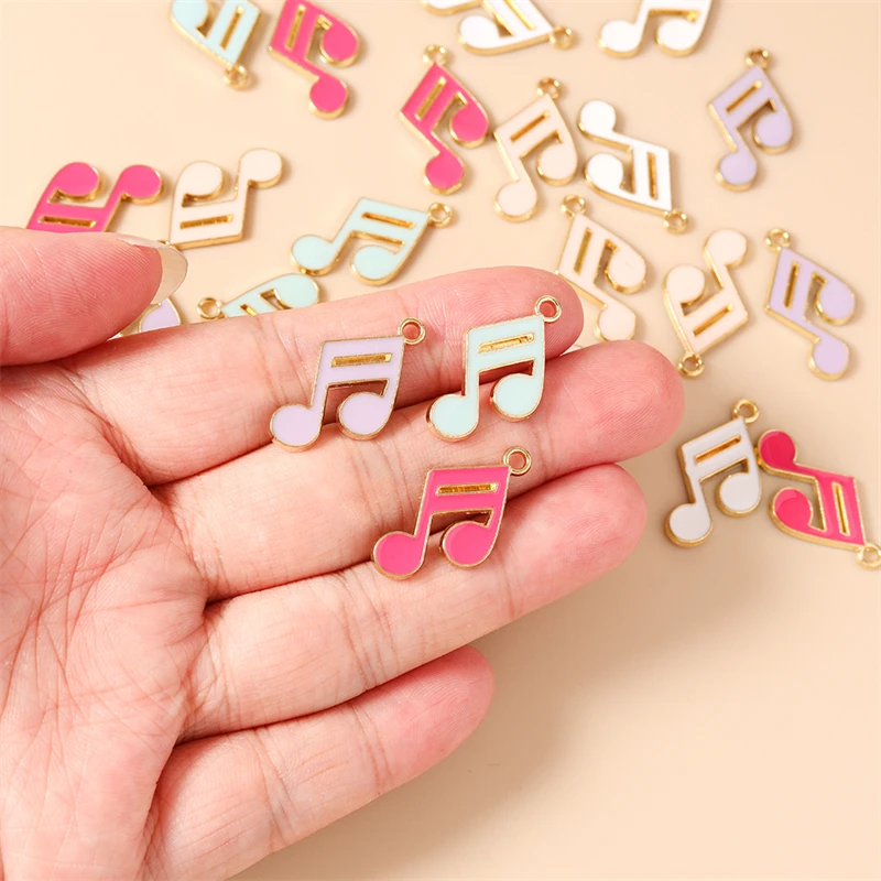 20 Stück niedliche, gemischte Emaille-Anhänger in Form von Musiknoten und Gitarren für die Schmuckherstellung, Ohrringe, Anhänger, Halsketten, Armbänder, DIY-Bastelarbeiten und Accessoires. – Detail 6