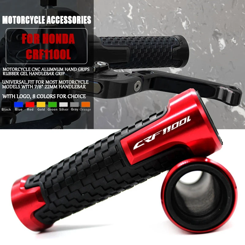 For CRF1100L CRF 1100L crf1100l Motorcycle 7/8'' 22MM CNC Handlebar Grips Handle Grip Handle bar LOGO CRF1100L