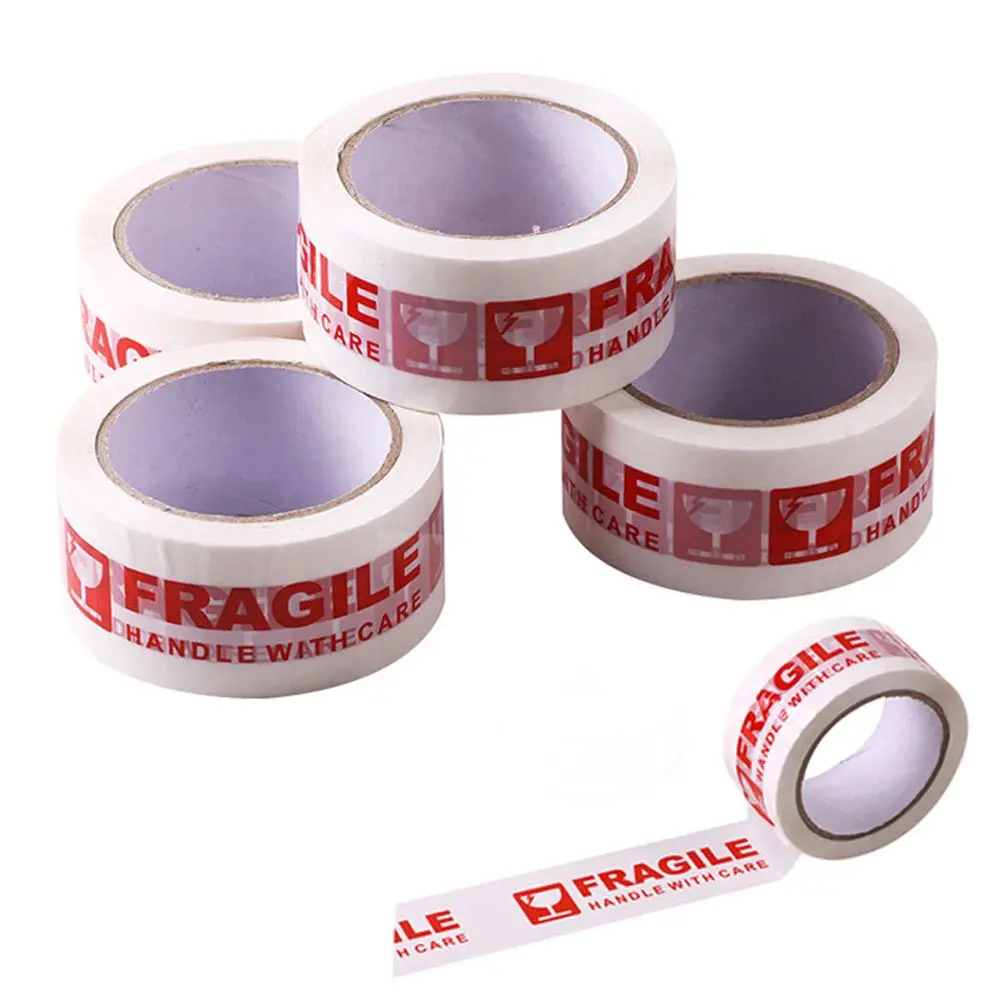 High Viscosity Express Box Red Carton Sealing Adhesive Fragile Warning Tape Package Tape