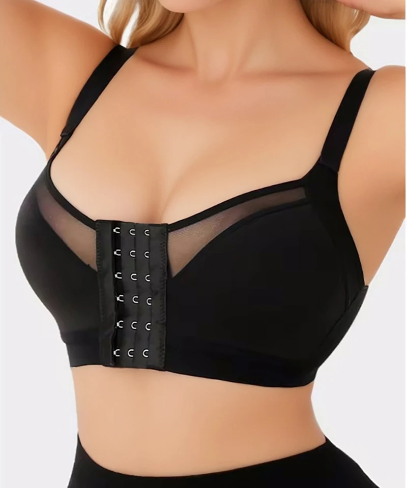 

Sports Underwear Shaping Corset Wireless Push-up Bra Front Buckle Cross Strap Women's Bras Underwire Full Cup Brassiere Shapers