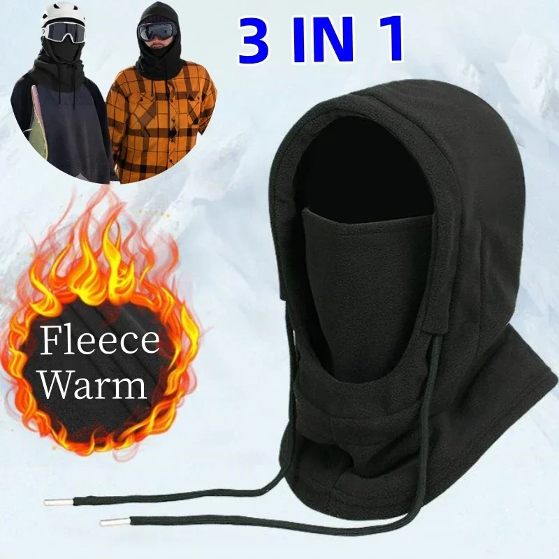 3 in 1 Winter Ski Mask Windproof Thermal Scarf Ski Face Mask Neck Warmer Hat Cold Warm Riding Cycling Cap Sports Outdoor