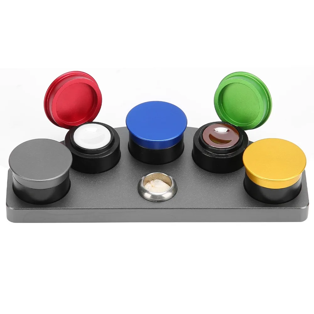 

Practical 5 Colors Oil Dish Ceramic Anti-volatile Watch Tool 5-hole Metal Oil Cup Watch Oiling