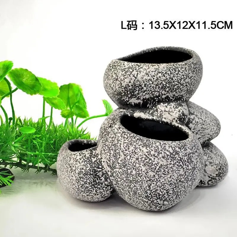 Ceramic Planting Pots Fish Shrimp Incubation Shelter Cave Multipurpose Fish Tank Aquarium Decorations Water Aquatic Plant Basin