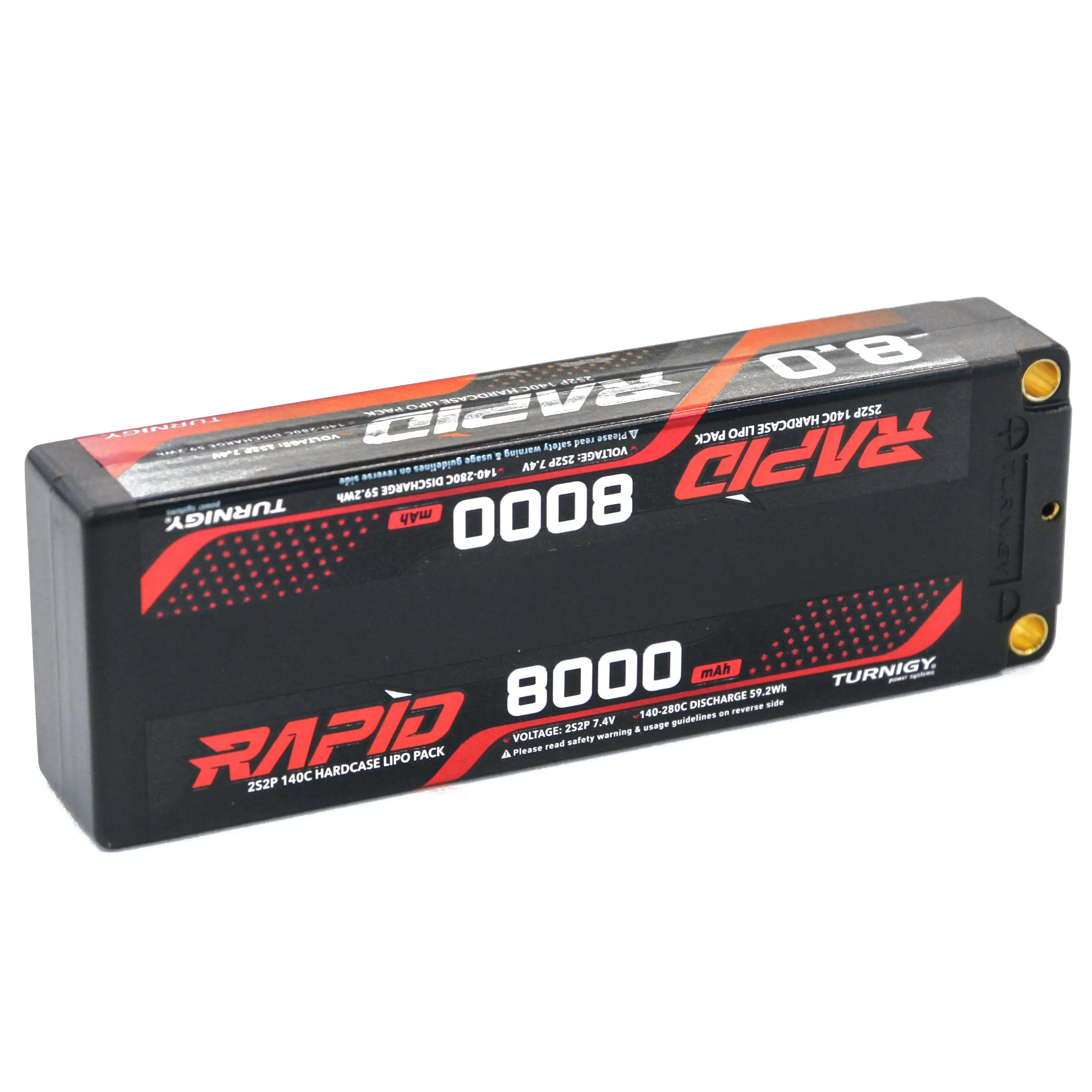 Paquete de batería Lipo de estuche rígido Turnigy Rapid 8000mAh 2S2P 140C (aprobado por ROAR)