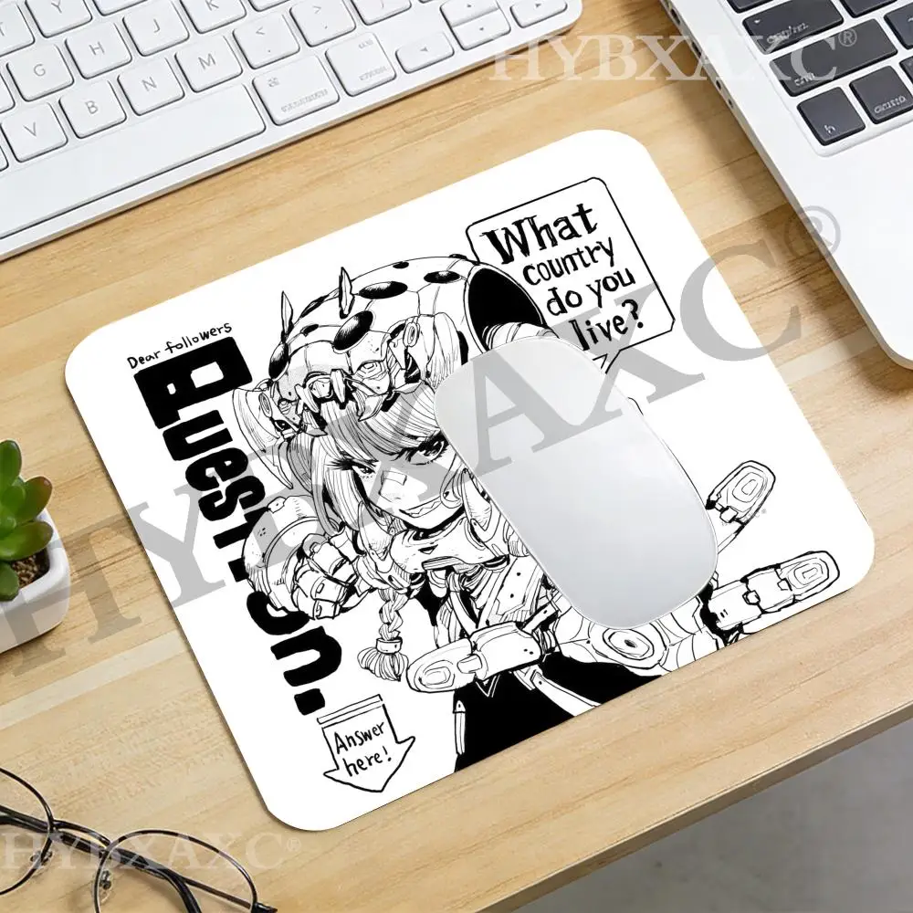 

HYBXAXC Small Mouse Pad Non Slip Rubber Base, Black White Mechanical Cyber Girl Line Art Design for Gaming Office Decor